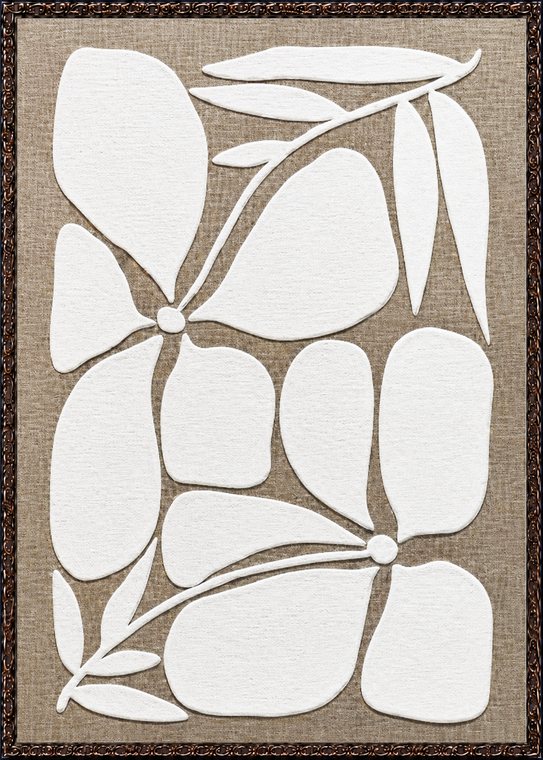 White Round Floral Relief