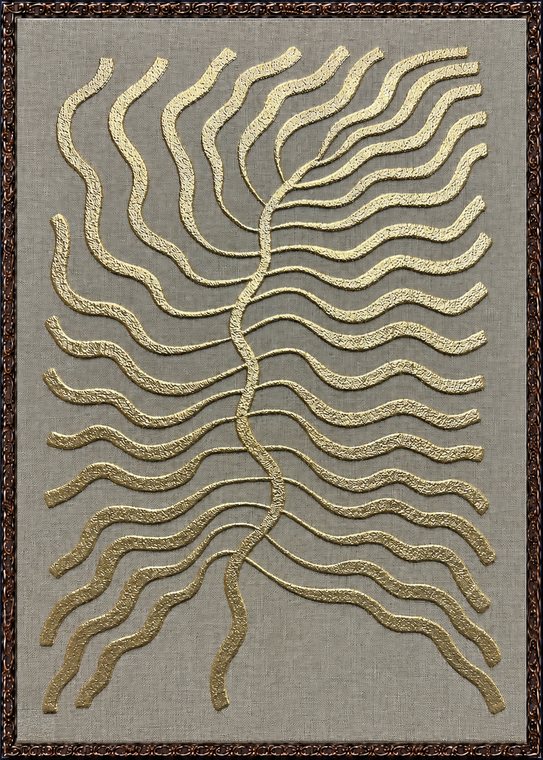 Gold Wave Leaf Relief